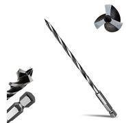 1/4"×10" Professional Auger Drill Bit for Wood with Quick Change 1/2" Hex Shank- 3-Cutter Design with Dual-Flute for Fast Chip Removal, Fits Hardwood, Softwood, PVC, Drywall & Tree Stumps