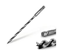 1/4"×10" Professional Auger Drill Bit for Wood with Quick Change 1/2" Hex Shank- 3-Cutter Design with Dual-Flute for Fast Chip Removal, Fits Hardwood, Softwood,Tree Stumps 6.35mmx255mm