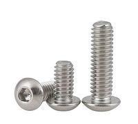 1/4-20 x 1-1/2" Button Head Socket Cap Bolts Screws, 304 Stainless Steel 18-8, Allen Hex Drive, Bright Finish, Fully Machine Thread(25pcs)