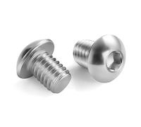 1/4-20 x 1/2 Inch Button Head Socket Cap Screws Bolts, Stainless Steel 18-8 (304), Allen Hex Drive, Bright Finish, Full Thread, 50 Pieces