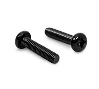 1/4-20 x 1" Phillips Pan Head Machine Screws, Stainless Steel 18-8, Black Finish, Full Thread, 25 PCS