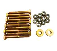 1/4"-20 x 2 Grade 8 Bolts (10-Pack) - Heavy-Duty Hex Bolts Includes Flat Washers & Nylon Lock Nuts - High-Strength SAE J429 Anti-Vibration 2.0" Coarse Thread Bolts
