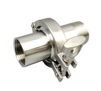1/4" 3/8" 1/2" 1" 2" Tri Clamp Cover Thread Ferrule Adapter， Stainless Steel SS304 with PTFE Gasket Pipe Fitting, 1set(DN10 clamp 50.5)