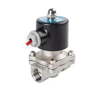 1/4"" 3/8"" 1/2"" 3/4"" 1"" 1-1/2"" BSPT Female 12V 24V 110V 220V 304 Stainless Electric Solenoid Valve Normally Closed Pneumatic 1.25 Inch(Bspt Female-ac220v,3/8 Inch)