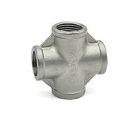 1/4" 3/8" 1/2" 3/4" 1" 1-1/4" 1-1/2" 2" BSP 304 Stainless Steel Female Male Cross Threaded Butt Adapter Pipe Fittings(Female Cross 3/8")