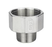 1/4" 3/8" 1/2" 3/4" 1" 1-1/4" 1-1/2" BSP Female To Male Thread 304 Stainless Steel Socket Reducer Pipe Fitting Connector Adapter(1.5 BSP - 1 BSP)
