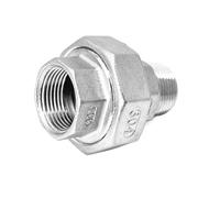 1/4" 3/8" 1/2" 3/4" 1" 1-1/4" 1-1/2" BSPP Female to Male Thread 304 Stainless Steel Union Pipe Fitting Connector Coupler(3/8") Brass Hose
