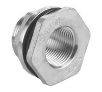 1/4" 3/8" 1/2" 3/4" 1" - 2" BSP Female 316L 304 Stainless Steel Bulkhead Pipe Fitting Connector Coupler Water Tank Hole Drainer(Size:SS304_3/8")