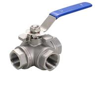 1/4" 3/8" 1/2" 3/4" 1" -2" BSPT NPT Female Full Port T L Port Tee 3 Ways 304 316 Stainless Steel Ball Valve Connector Water Gas(BSPT,SS304 MID Duty_T Port)