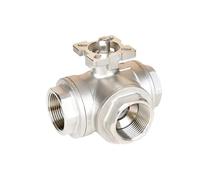 1/4" 3/8" 1/2" 3/4" 1" 2" SS304 Stainless Steel High Platform Three-Way Ball Valve T/L Type Female Thread DN8/DN10/DN15/DN20/DN25(1/2",L Type)