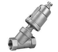 1/4" 3/8" 1/2" 3/4" 1" BSPT Female Thread Y-Shaped 304 Stainless Steel Pneumatic Actuated Angle Seat Valve(1/4",BSPT_Stainless Head)