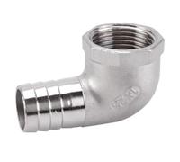 1/4" 3/8" 1/2" 3/4" 1" BSPT Female X 15mm20mm25mm32mm Hose Barb Hosetail Elbow 90 Degree Connector SS304 Stainless(Size:DN25 x Barb 20mm)