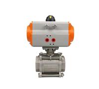 1/4" 3/8" 1/2" 3/4" 1" High Platform Pneumatic Ball Valve 304 Stainless Steel Q611F-16P Double Acting Cylinder(2-1/2")