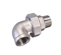 1/4" 3/8" 1/2" 3/4" 1" Male & Female 90 Degree Elbow BSP Thread 304 Live Joint Coupling Union Connector Pipe Fitting for Tube(0.5 Inch)