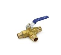 1/4" 3/8" 1/2" 3/4" 1" Male Full Port L-Port T-Port Three Way Brass Ball Valve Connector for Water Oil Air Gas(1/2",L-Type)