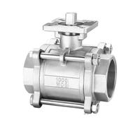 1/4" 3/8" 1/2" 3/4" 1" SS304 Stainless Steel High Platform Three Piece Ball Valve Female Thread DN8/DN10/DN15/DN20/DN25(2")