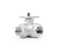 1/4" 3/8" 1/2" 3/4" 1" SS304 Stainless Steel Platform Three-Way Ball Valve T/L Type Female Thread DN8/DN10/DN15/DN20/DN25(DN20,L Type)
