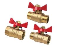 1/4" 3/8" 1/2" 3/4" Female to Female Thread Two Way Brass Shut Off Ball Valve with Butterfly Handle(DN15,M-M)