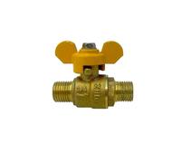 1/4" 3/8" 1/2" 3/4" Male to Female Thread Two Way Brass Shut Off Ball Valve with Butterfly Handle for Fuel Gas Water Oil Air(1l2 Male to M(B))
