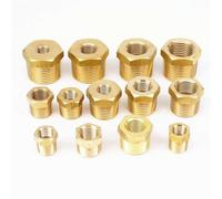 1/4" 3/8" 1/2" 3/4" NPT BSPT Male to Female Thread Brass Reducer Bushing Reducing Pipe Fitting Coupler Connector Adapter 229PSI,h,Type 4