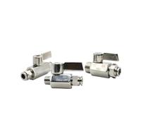 1/4" 3/8" 1/2" BSP Female Male x 4 6 8 10 12 16mm Push in Mini Sanitary Ball Valve Homebrew Beer SUS304 with Stainless Hanlde(Both Side Push in_12MM)