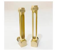 1/4" 3/8" 1/2" BSP Male Thread L-Shape Brass Oil Liquid Level Indicator Sight Glass Gauge - Two Window 1PC(Two Window 1/2",100mm)