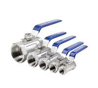 1/4" 3/8" 3/4" 1" 1-1/4"1-1/2" 2” BSPT Stainless Steel SS304 Pipe Ball Valve Female Threaded Sanitary ON-Off Ball Valve Straight(2")