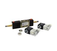 1/4" 4V230C-08 4V230E-08 4V230P-08 5 Way 3 Position Pneumatic Solenoid Valve Double Coil DC12V DC24V AC220V(PC 6mm Fittings,4V230E-08 AC220V)
