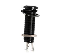 1/4" 6.35mm Brass Mono Guitar Bass Barrel Jack Socket Cylinder Input Output Jack with 3 Pins Metal Stereo Guitar Bass Barrel Output Jack Plug for Electric Guitar Bass (Black)