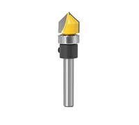 1/4"& 6mm Shank Pattern Bit Flush Trim Bit Straight Bit with Bearing Hinge Mortising Router Bit Wood Trimmer Cutter(V. Groovin6X12.7)
