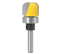 1/4"& 6mm Shank Pattern Bit Flush Trim Bit Straight Bit with Bearing Hinge Mortising Router Bit Wood Trimmer Cutter(Round Nose6X12.7)