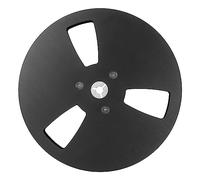 1/4 7 Inch Empty Tape Reel, 7Inch Empty Aluminum Alloy Take Up Reel to Reel Small Hub, 3 Holes Wind Resistance Universal Open Reel Sound Tape Empty Reel for Recording Nab (Black)