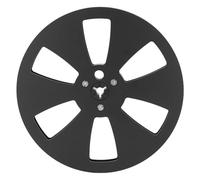 1/4 7 Inch Empty Tape Reel, Aluminum Alloy Open Reel Sound Tape Empty Reel for TEAC Universal 6 Holes Empty Take Up Reel to Reel Small Hub (Black)