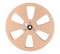 1/4 7 Inch Empty Tape Reel, Aluminum Alloy Open Reel Sound Tape Empty Reel for TEAC Universal 6 Holes Empty Take Up Reel to Reel Small Hub (Gold)