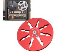 1/4 7 Inch Empty Tape Reel, Aluminum Recording Sound Takeup Reel with 8 Hole, Empty Take Up Reel to Reel Tape Hub for ReVox Studer Reel to Reel Tape Players (Red)