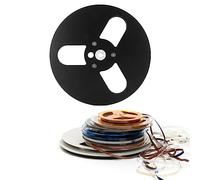 1/4 7 Inch Metal Reel Nab Hinged Box, Studio Mastering Tape Takeup Reel Open Reel with 3 Hole Wind Resistance Holes, Empty Tape Reel for Nab Open Reel Deck (Black)