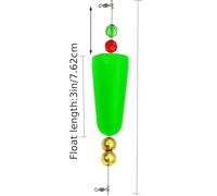1/4/8pcs Fishing Bobbers Popping Corks with 360° Swivels for Saltwater Freshwater, EVA+Metal Floats with Brass Beads, 3in 10g for Bass Sea Trout Redfish Snapper Snook, Black/Red/Green/Yellow