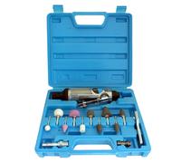 1/4" Air Die Grinder Straight Inline Pneumatic Grinding Tool 10pc Stones & Case
