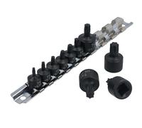 1/4" and 3/8” Drive Stubby Impact Torx Star Bits Sockets T10 - T50 10pc Set