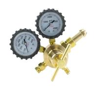 1/4'' Brass Nitrogen Regulator 0-600 PSI Gas Pressure Reducing Valve with Dual Gauges CGA580 Connection