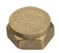 1/4" Brass Threaded Cap - Pack of 2