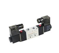 1/4'' BSP 1/4 Inch 4V220-08 5 Ways 2 Positions Pneumatic Air Solenoid Valve Double Head DC 12V 24V AC 110V 220V(No Fittings,DC24v)