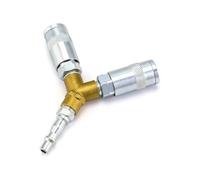 1/4" BSP 3Way Quick Release Connectors, Y Splitter Male Female Thread Quick Release Coupler Hose Connector for Air Lines Compressors