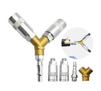 1/4" BSP Airline Hose Connectors with 3 Male Air Fitting,3 Way Air Compressor Fittings,Y Connector Splitter Male/Female Thread Quick Release Coupler for Air Lines Air Tools Compressors(Colour:Silver)