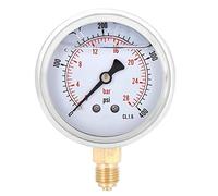 1/4" BSP Mechanical Manometer, Oil Filled Pressure Gauge, 2.7in Dial Size, Measuring Range 0-28bar/0-400psi