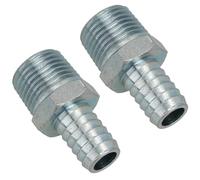 1/4" BSP Thread Hose Tail 1/4" (6mm) Pipe Connector Air Fitting 2 Pack FT033