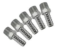 1/4" BSP Thread Hose Tail 5/16" (8mm) Pipe Connector Air Fitting 5 Pack FT042