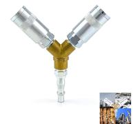 1/4" BSP Y Splitter Male/Female Thread Quick Release Coupler, Air Line y Connector, Y Splitter Airline Coupling,3 Way Air Compressor Fittings,1/4" BSP Airline Hose Connectors for Air Lines