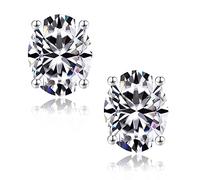 1-4 Carat Oval Cut Moissanite Earrings for Women, Sterling Silver, Moissanite