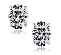 1-4 Carat Oval Cut Moissanite Earrings for Women, Sterling Silver, Moissanite
